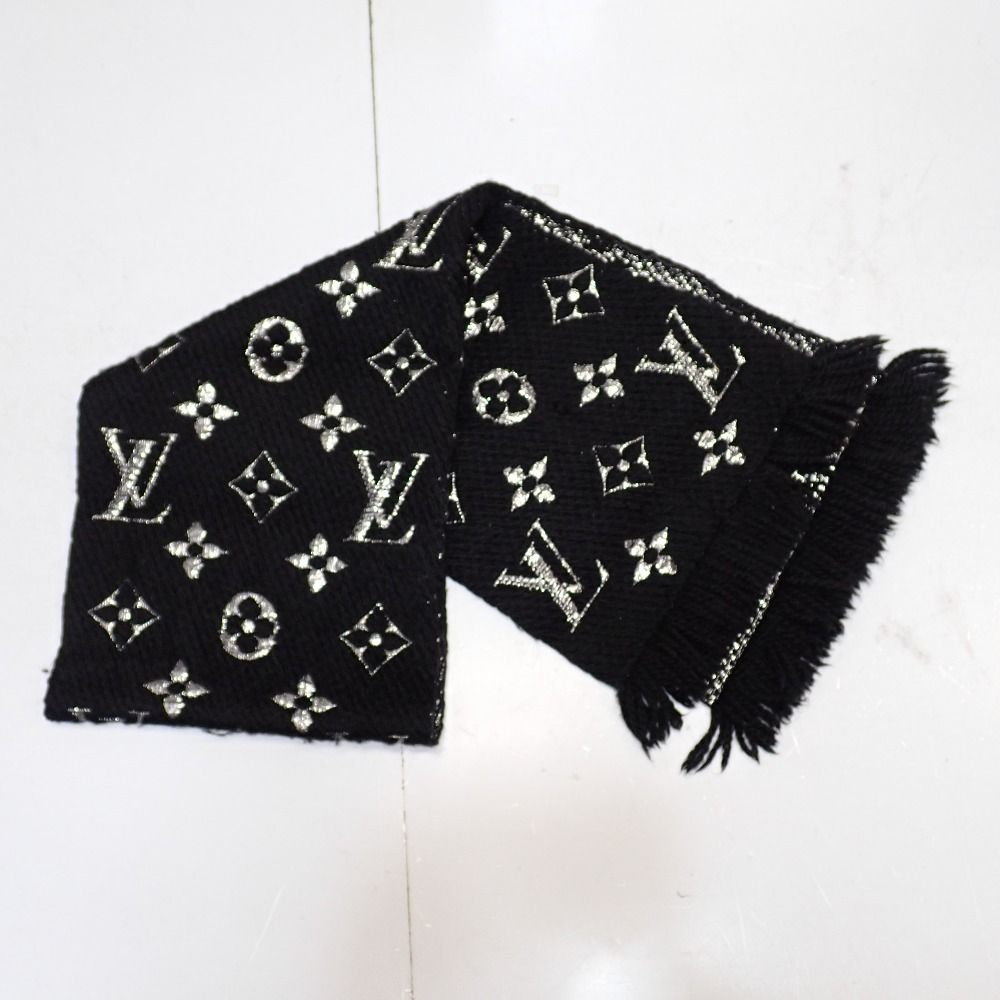 Ft1353671 ルイ・ヴィトン マフラー エシャルプ・ロゴマニア シャイン M75833 ノワール LOUIS VUITTON 中古