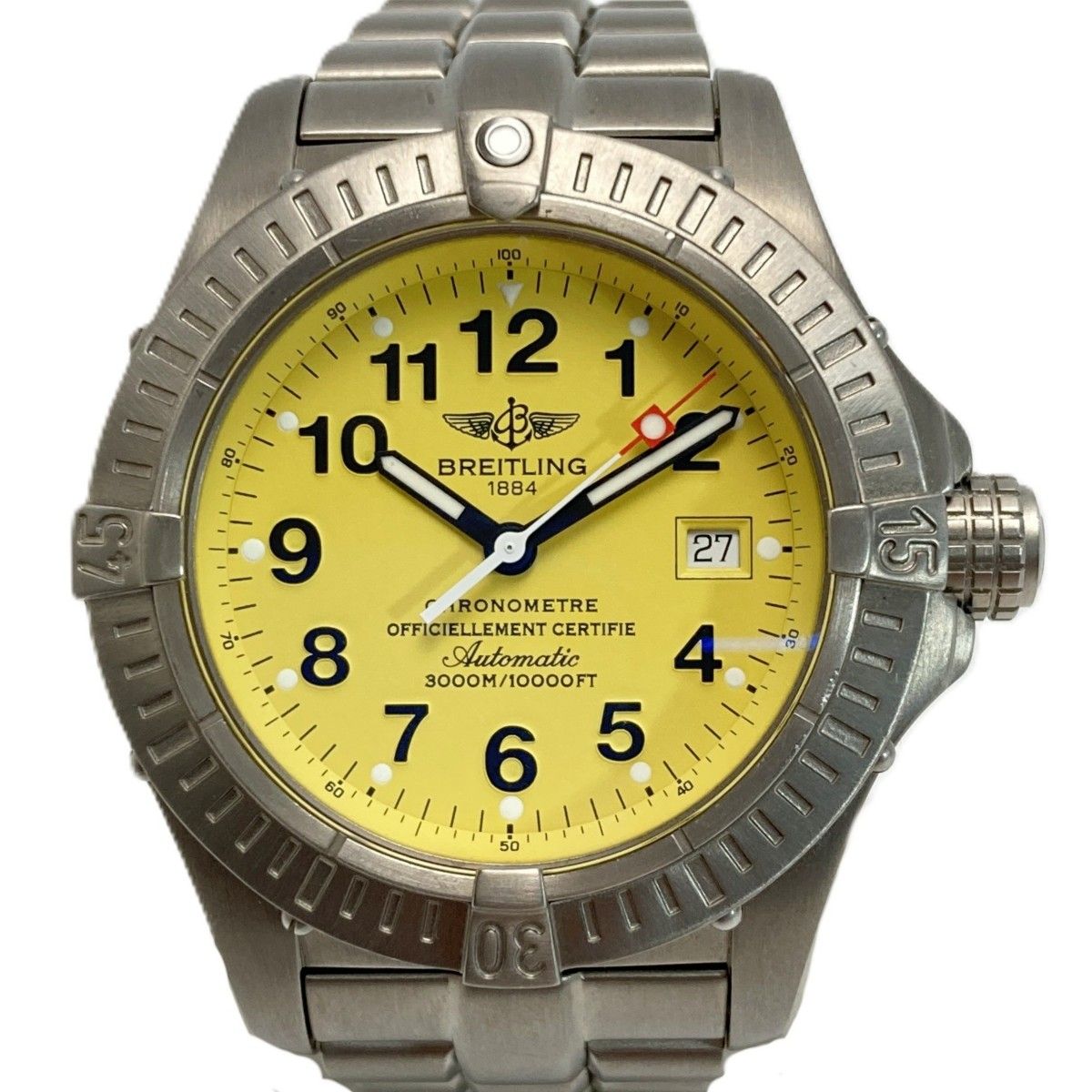 BREITLING ブライトリング アベンジャー シーウルフ デイト E17370 イエロー 自動巻き メンズ 腕時計 箱・ギャランティ有