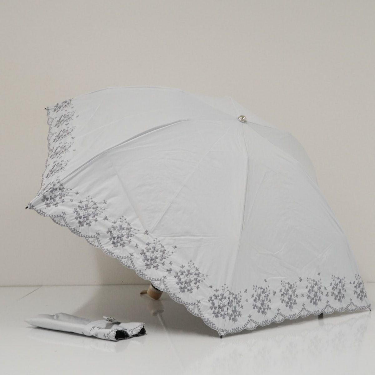 日傘 LANVIN COLLECTION ランバンコレクション USED美品 晴雨兼用 刺繍