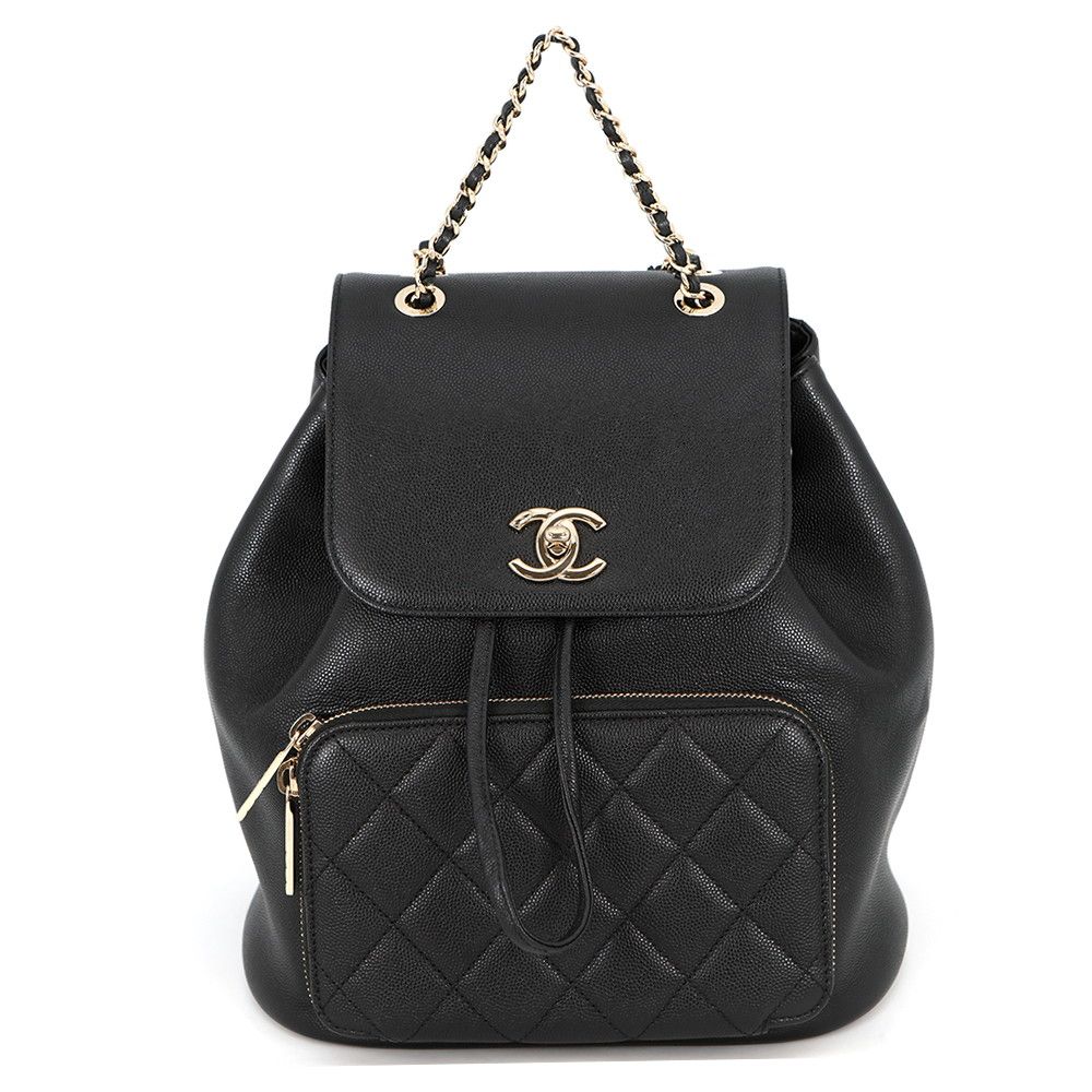 シャネル リュック マトラッセ ココマーク バックパック キャビアスキン A93748 CHANEL バッグ リュックサック 黒