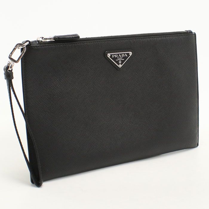 PRADA プラダ サフィアーノレザー クラッチバッグ レザー【中古】 メンズ