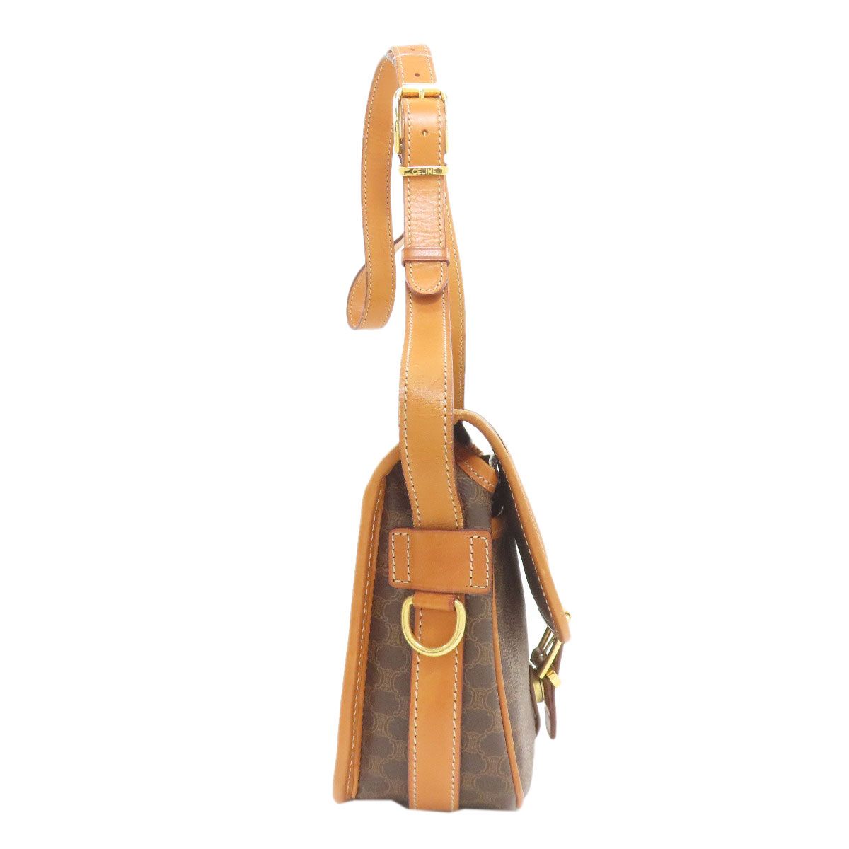 CELINE セリーヌ マカダム ショルダーバッグ レザー レディース [中古 