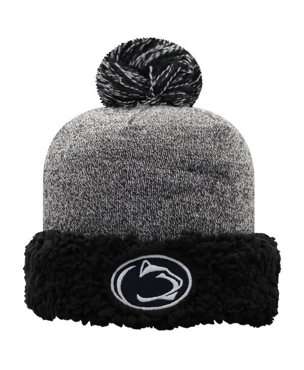 トップオブザワールド レディース アクセサリー 帽子 ニット Top of the World Womens Black Penn State Nittany Lionsnug Cuffed Knit Hat with Pom Black ブラック