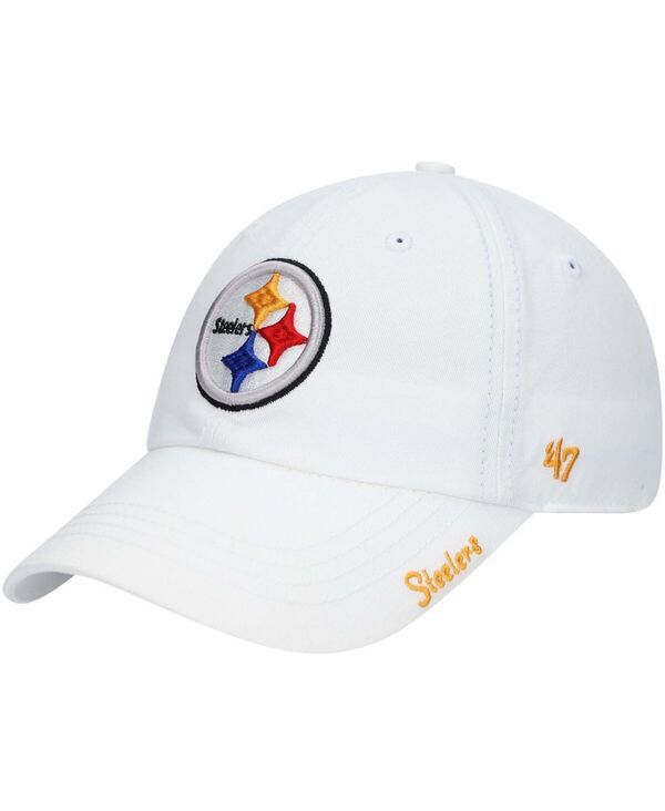 47 ブランド レディース アクセサリー 帽子 Tシャツ ロゴ 47 Brand Womens White Pittsburgh Steelers Miata Clean Up Logo Adjustable Hat White ホワイト