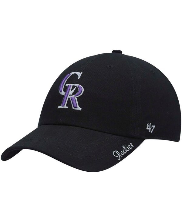47 ブランド レディース アクセサリー 帽子 47 Brand Womens Black Colorado Rockies Teamiata Clean Up Adjustable Hat Black ブラック