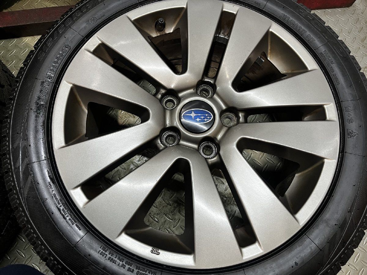 タイヤ新品 25年製 バランス済【TOYO GIZ 215/50R17】スタッドレス【SUBARU レヴォーグ 純正ホイール 17インチ 7J5HPCD114.3+55】 (MTC104)