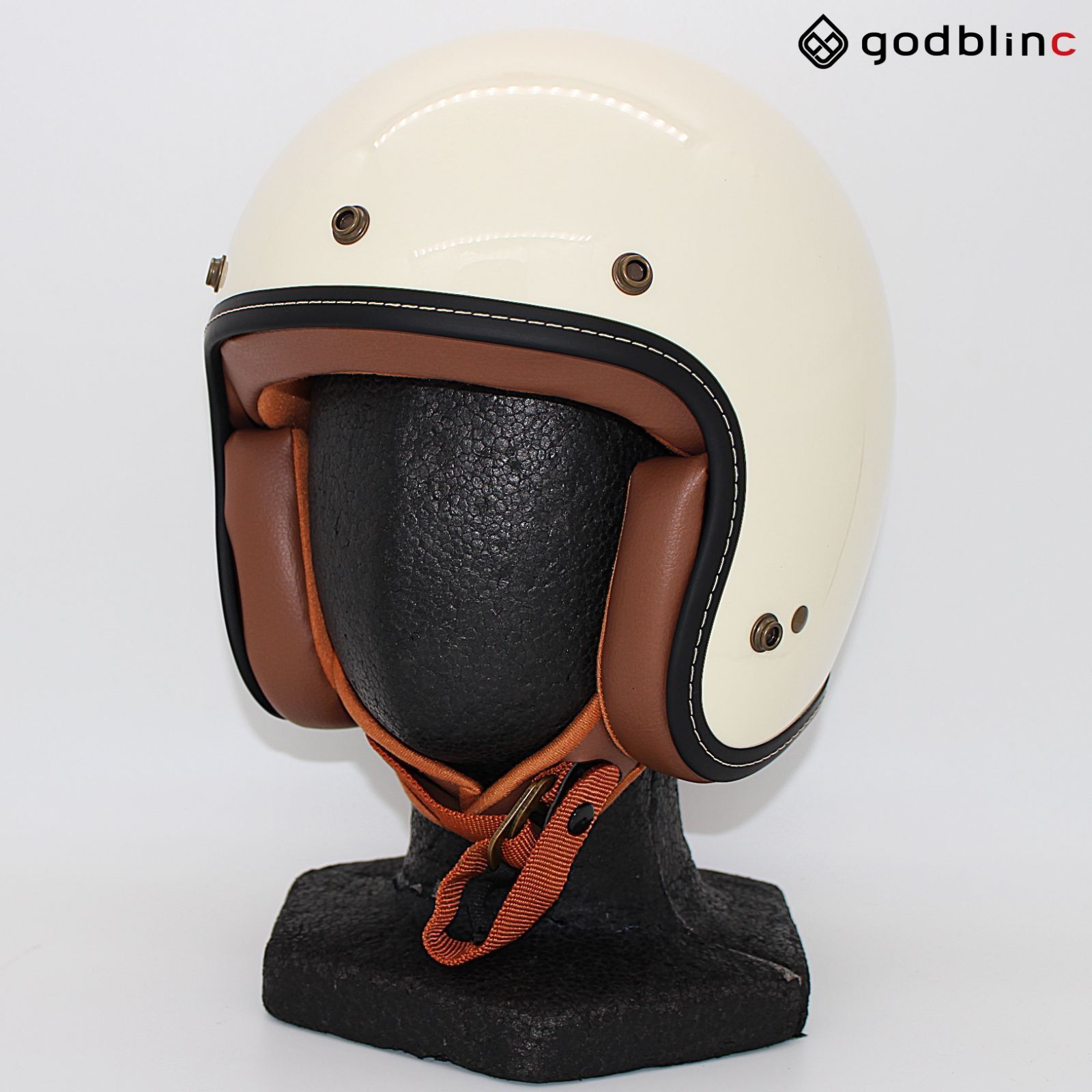 ZEALOT　フライボーイジェット2　CARBON HYBRID　WHITE/BROWN　Lサイズ　FJ0025　ジェットヘルメット