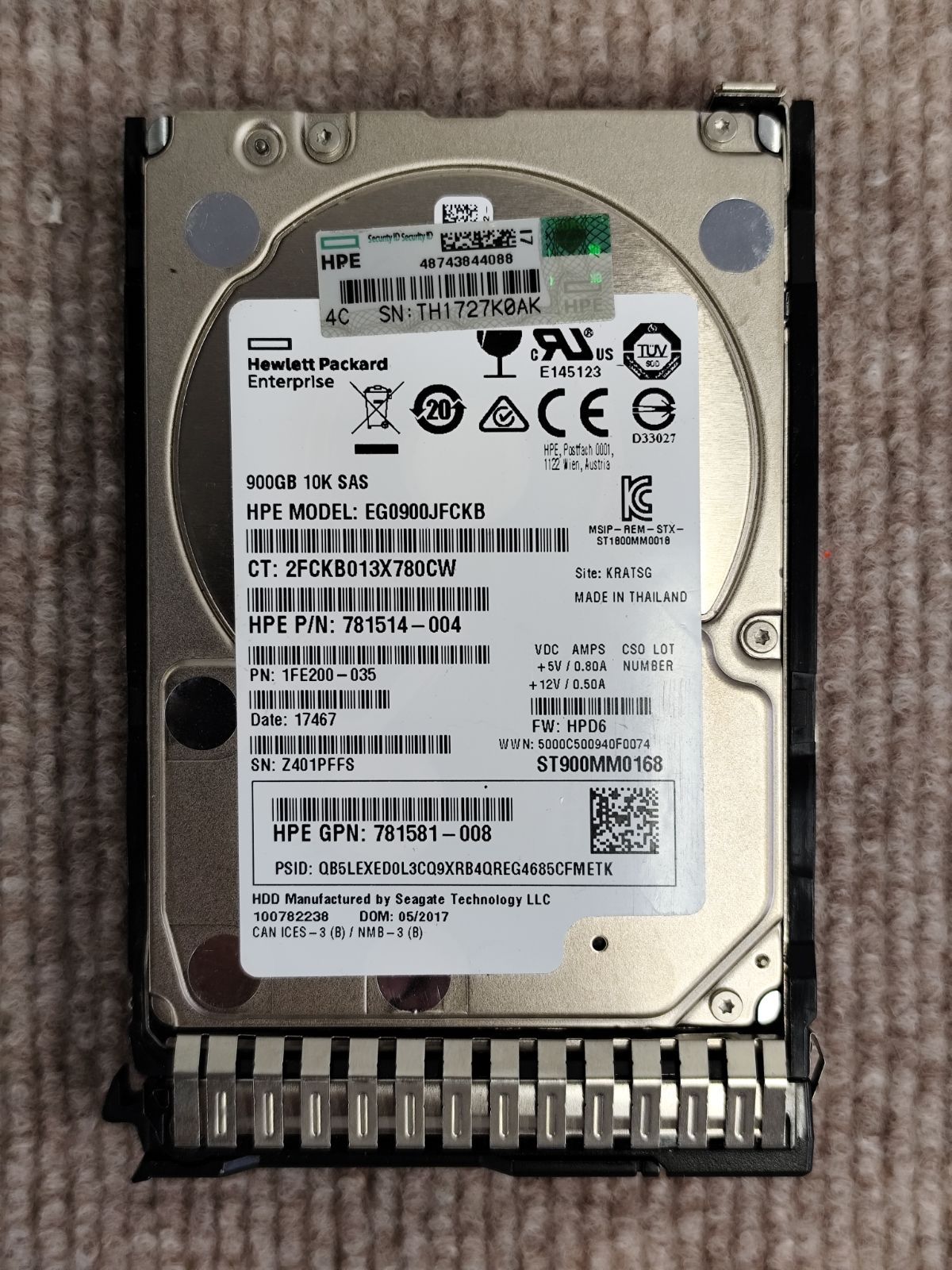781514-004 900GB 10K SAS 2.5インチ GEN10 B1 HP 900GB SAS 2.5
