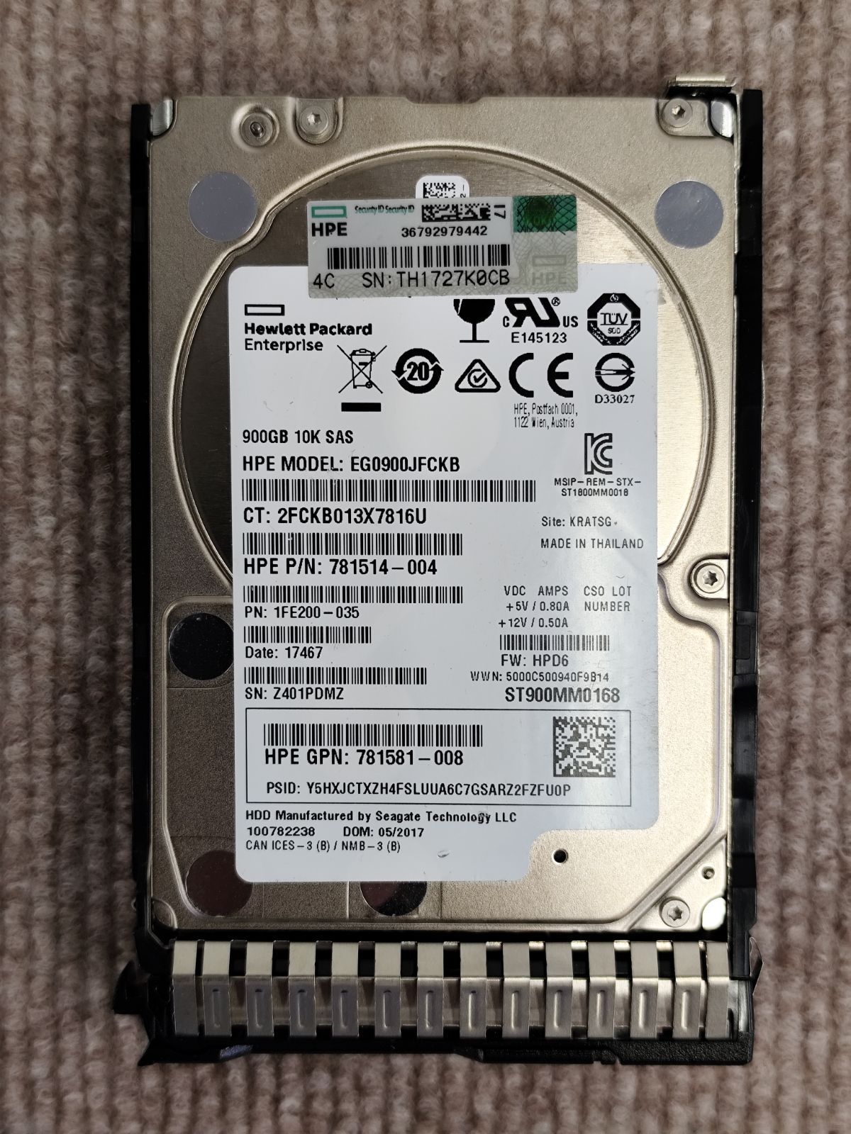 781514-004 900GB 10K SAS 2.5インチ GEN10 B7