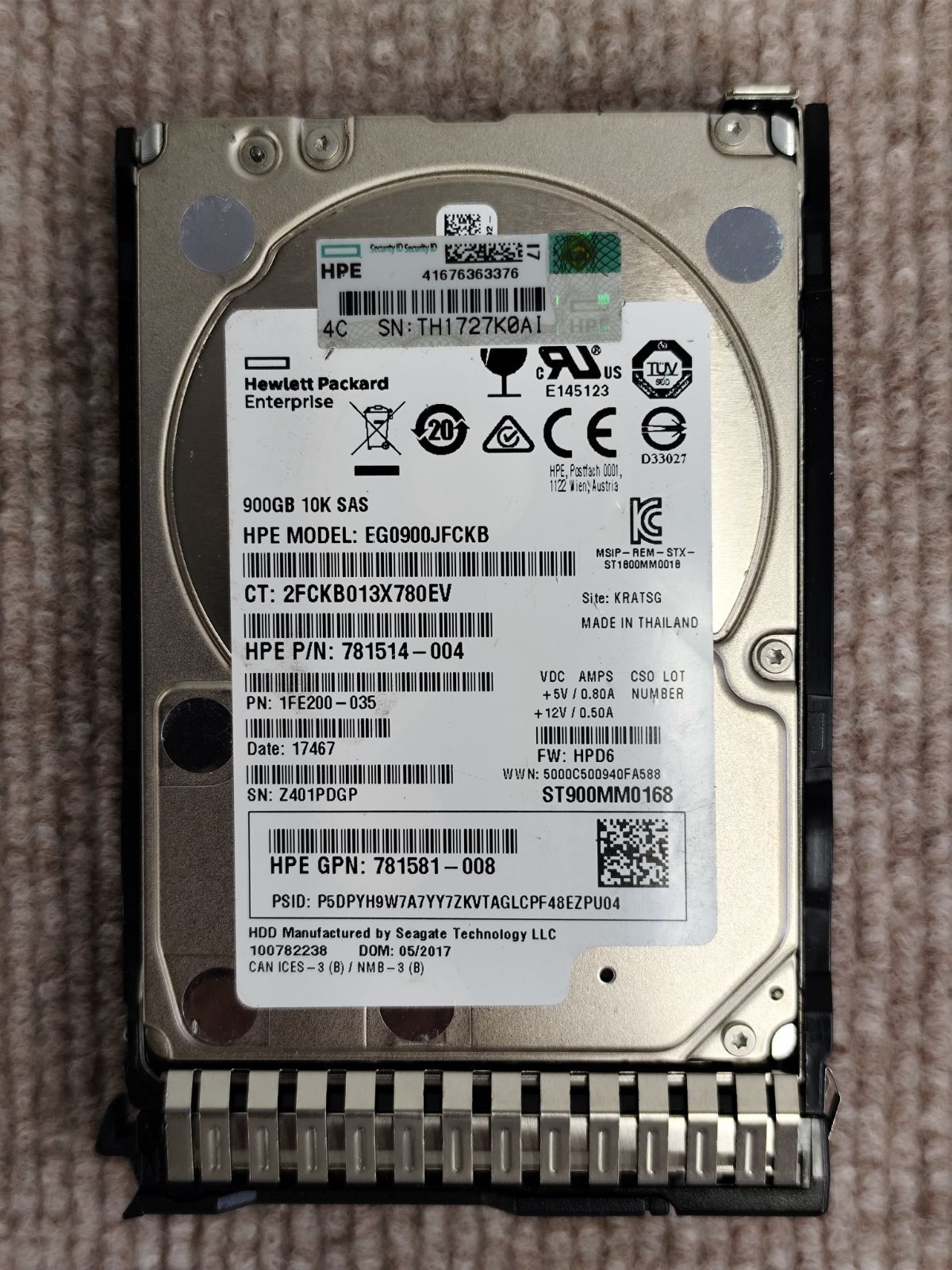 781514-004 900GB 10K SAS 2.5インチ GEN10 B8