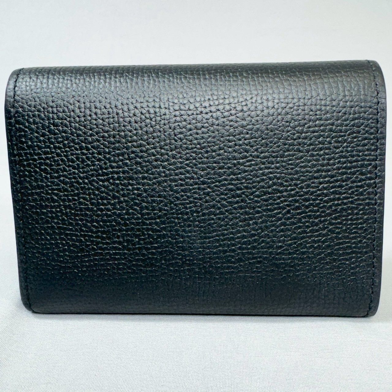 【美品】LOEWE ロエベ アナグラム トライフォールド コンパクト ジップ 三つ折り 財布 ブラック