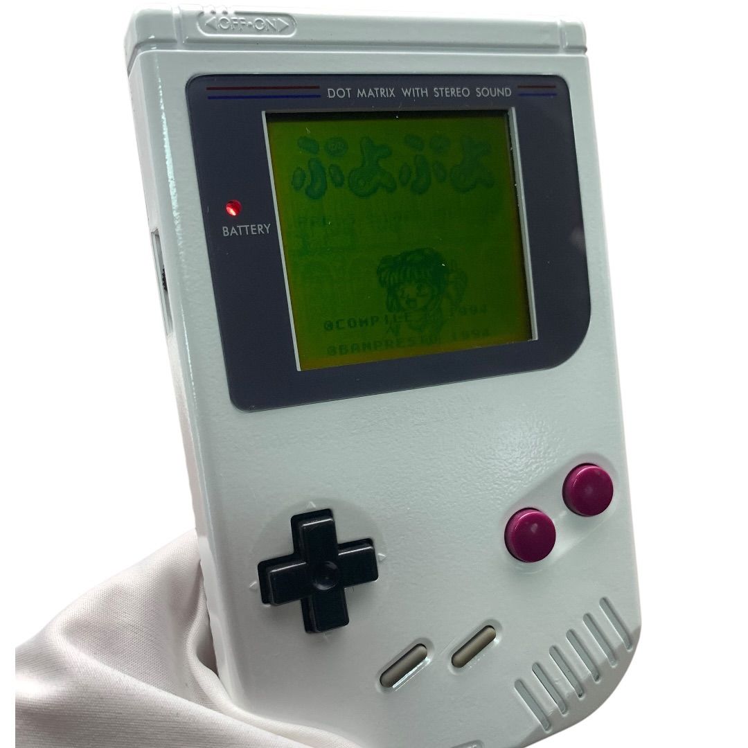 ゲームボーイ　（旧タイプ本体）　外装ホワイト塗装　画面ガラス交換済