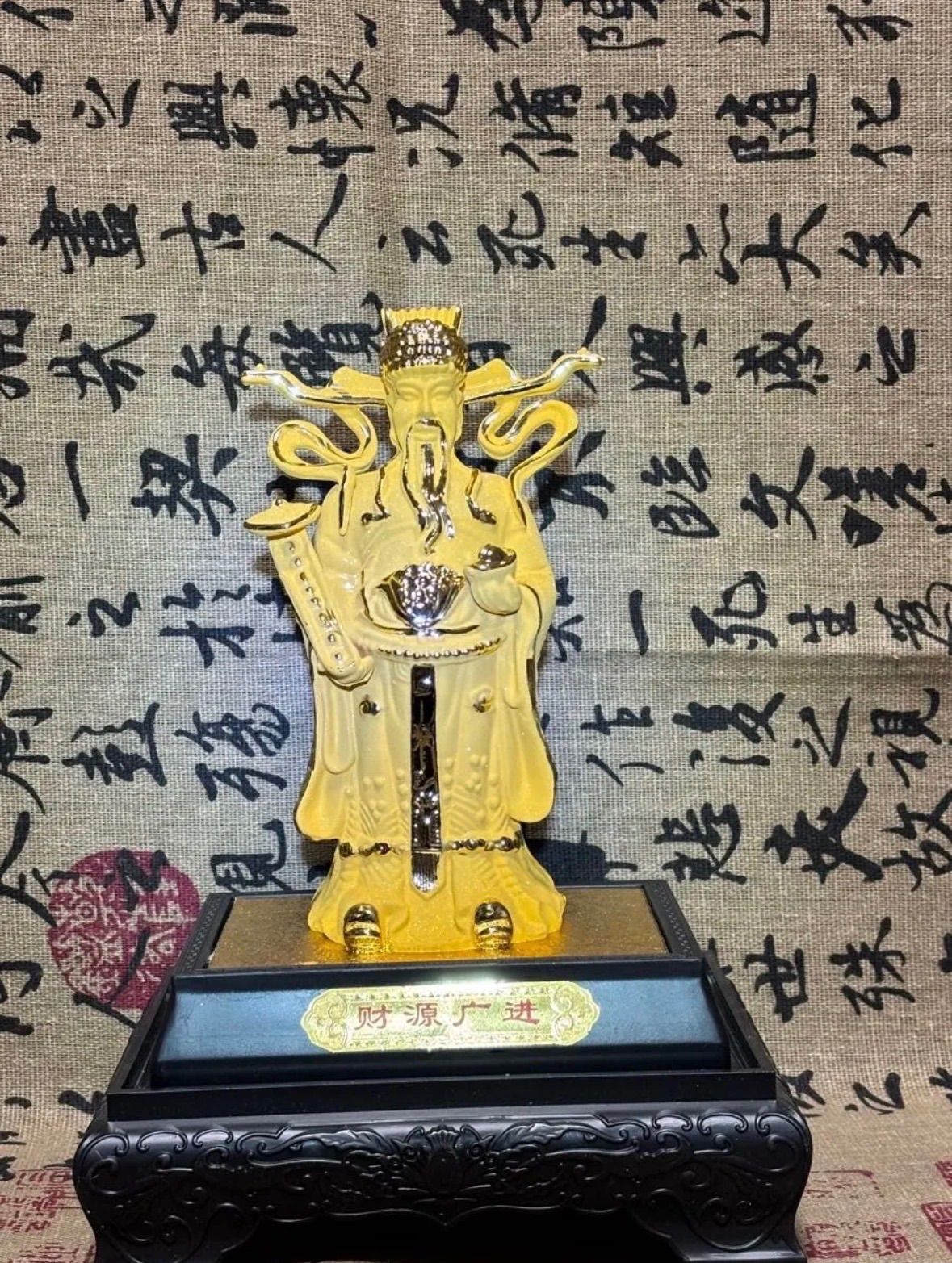 極美品・沙金「財神」置物 14×6×6cm 240g 5892-1/3 極美品・沙金「財神」置物 14×6×6cm 240g 5892-1/3
