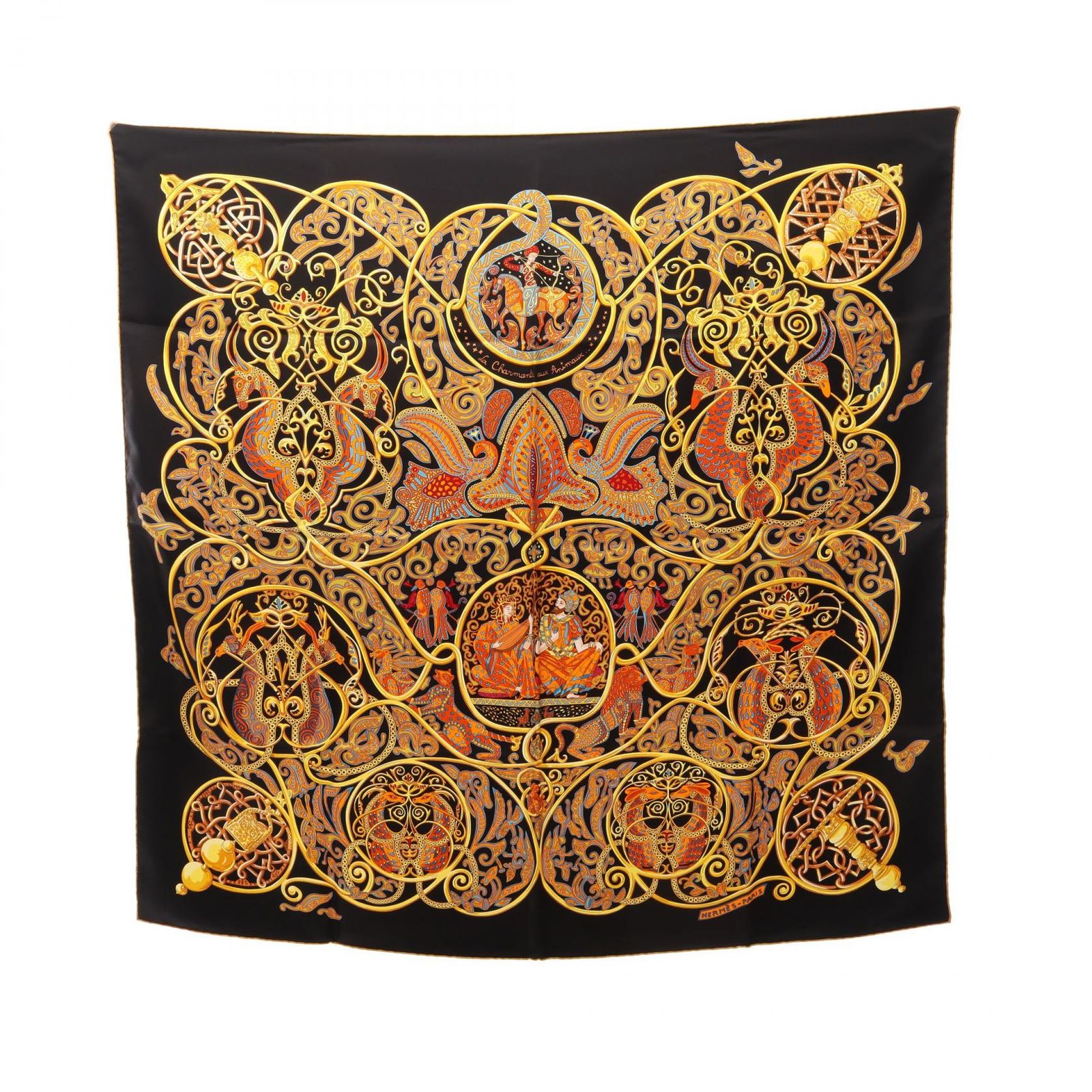 HERMES エルメス カレ90 La Charmante aux Animaux スカーフ