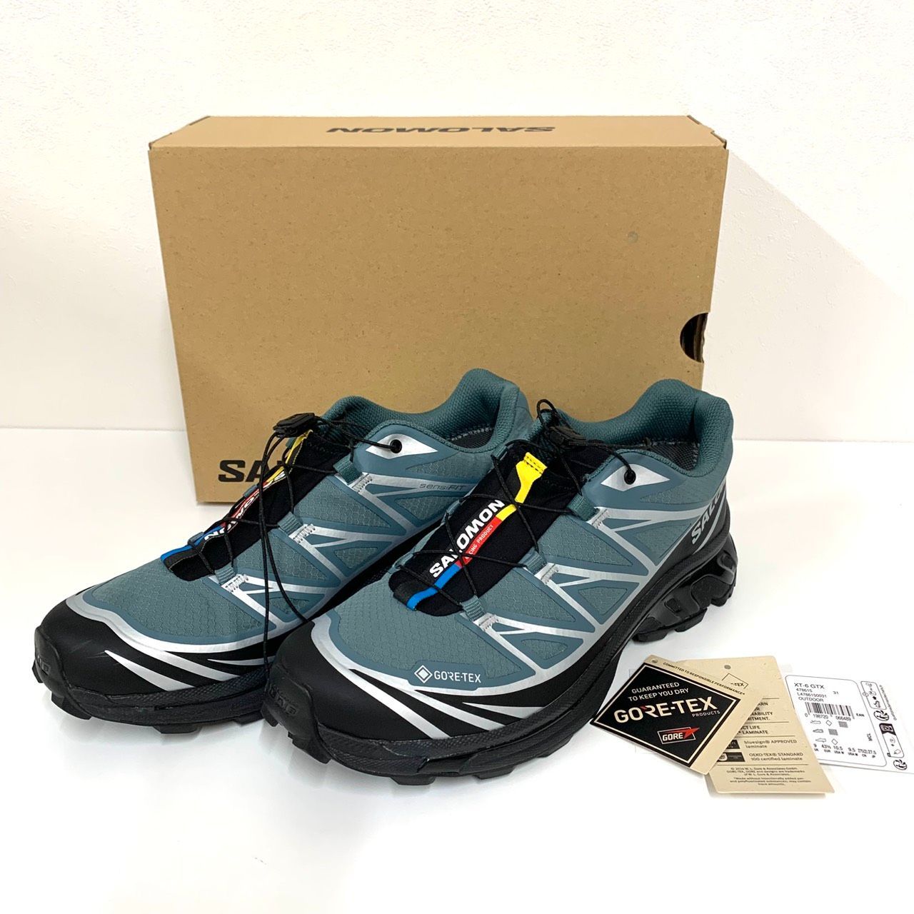 【SALOMON】サロモン/ XT-6 GTX エックスティー 6スニーカー/27.5cm /ゴアテックス/ NORTH ATLANTIC/BLACK/FOOTWEAR SILVER /L47861500