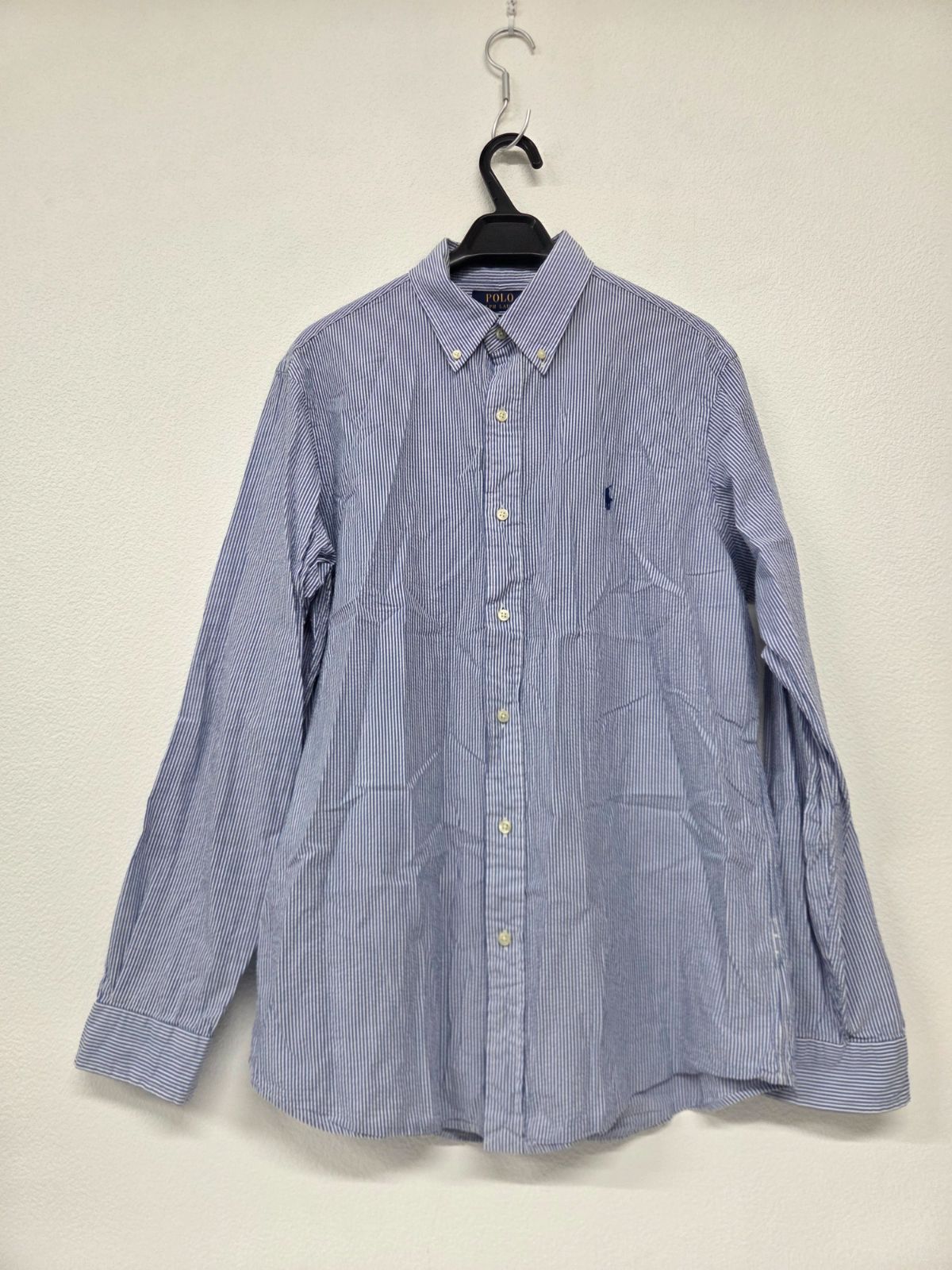 ポロ ラルフローレン CLASSIC FIT ストライプ シャツ L ネイビー 長袖