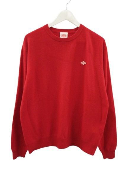 ダントン DANTON LAMBSWOOL CREW NECK KNIT PULLOVER DT-D0028 ウール クルーネックニット プルオーバー 42 赤 レッド 長袖 セーター トップス