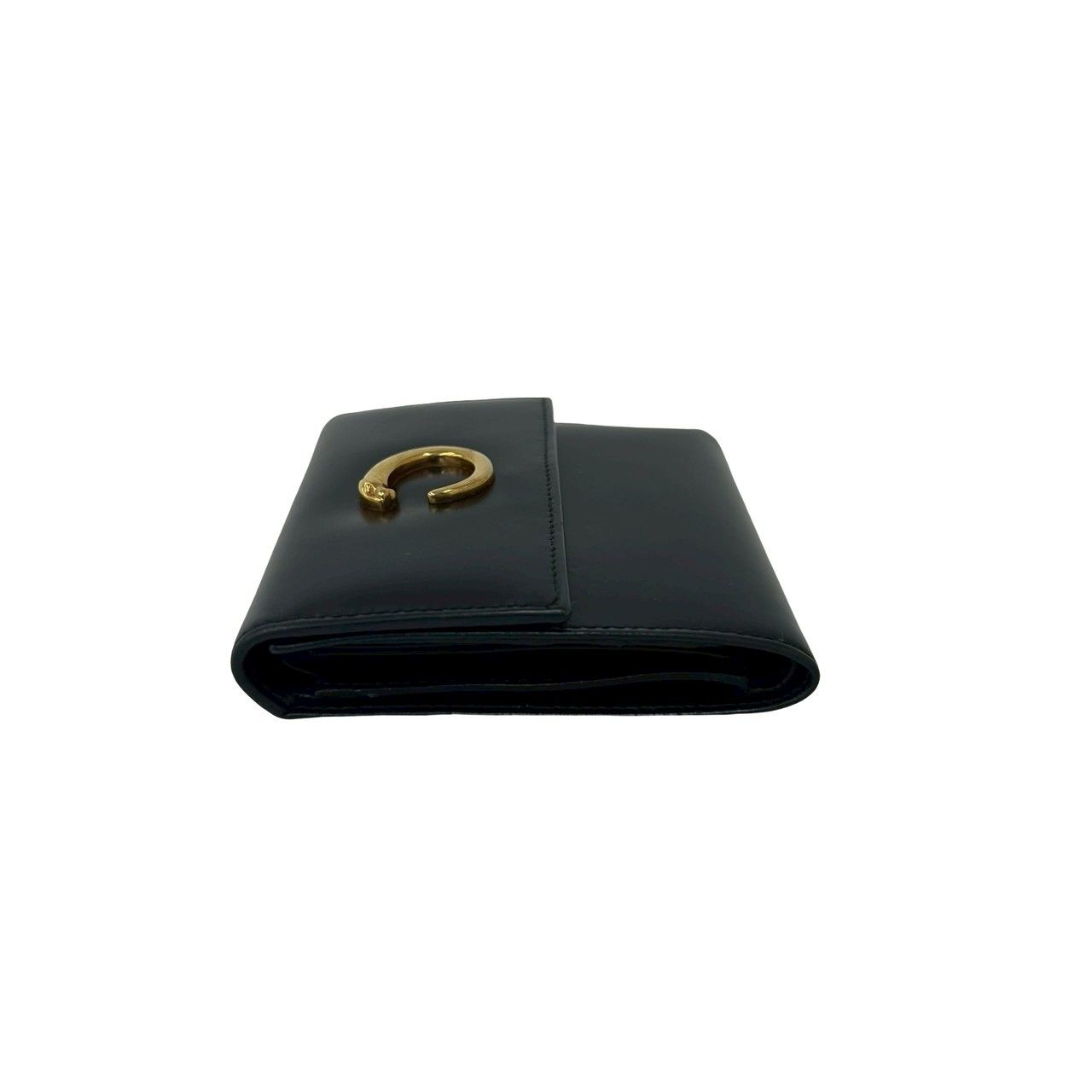 極 美品 CARTIER カルティエ ヴィンテージ パンサーライン レザー 本革 三つ折り財布 ウォレット 札入れ 小銭入れ ブラック 42105