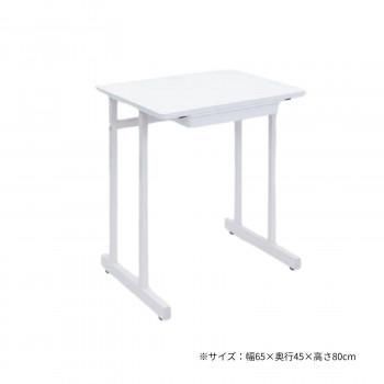 高田ベッド製作所 トレー付採血台(トレー付テーブル) アジャスター付き 幅65×奥行45×高さ80cm ホワイト TB-1586
