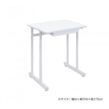 高田ベッド製作所 トレー付採血台(トレー付テーブル) アジャスター付き 幅65×奥行45×高さ75cm ホワイト TB-1586