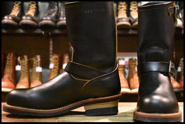 【8D 美品 14年】レッドウィング 9268 エンジニア 黒 ブラック クローンダイク スチールトゥ ブーツ redwing 2268 2966 HOPESMORE【GE568】