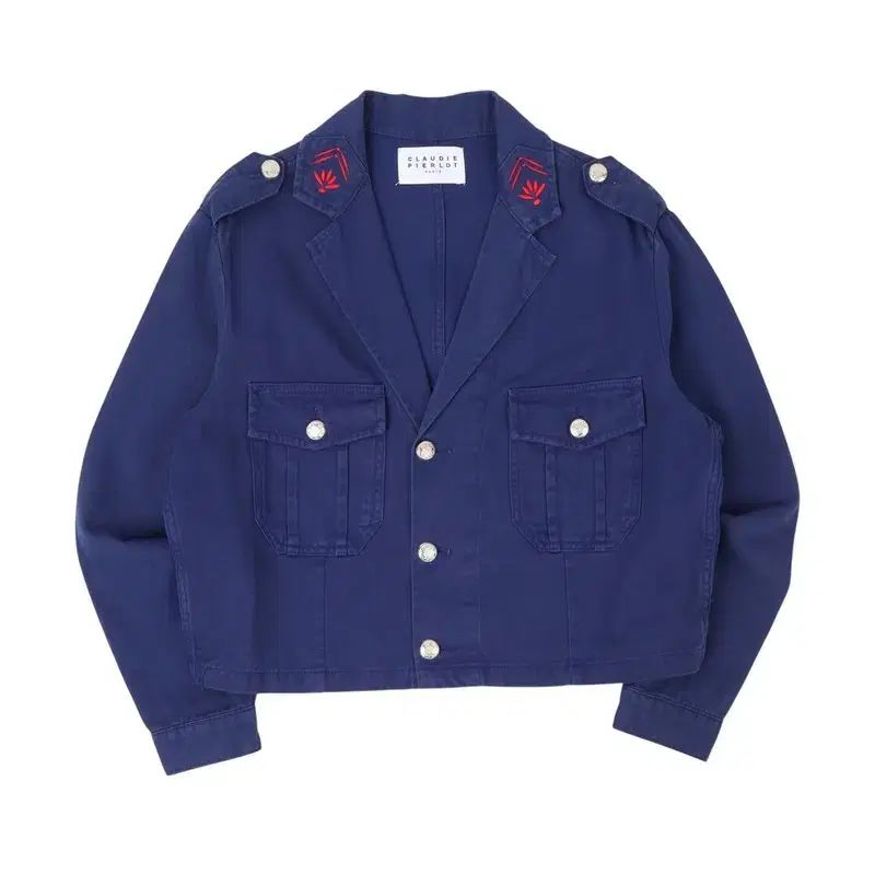 Claudie pierlot シルバーボタン クロップド コットン ジャケット