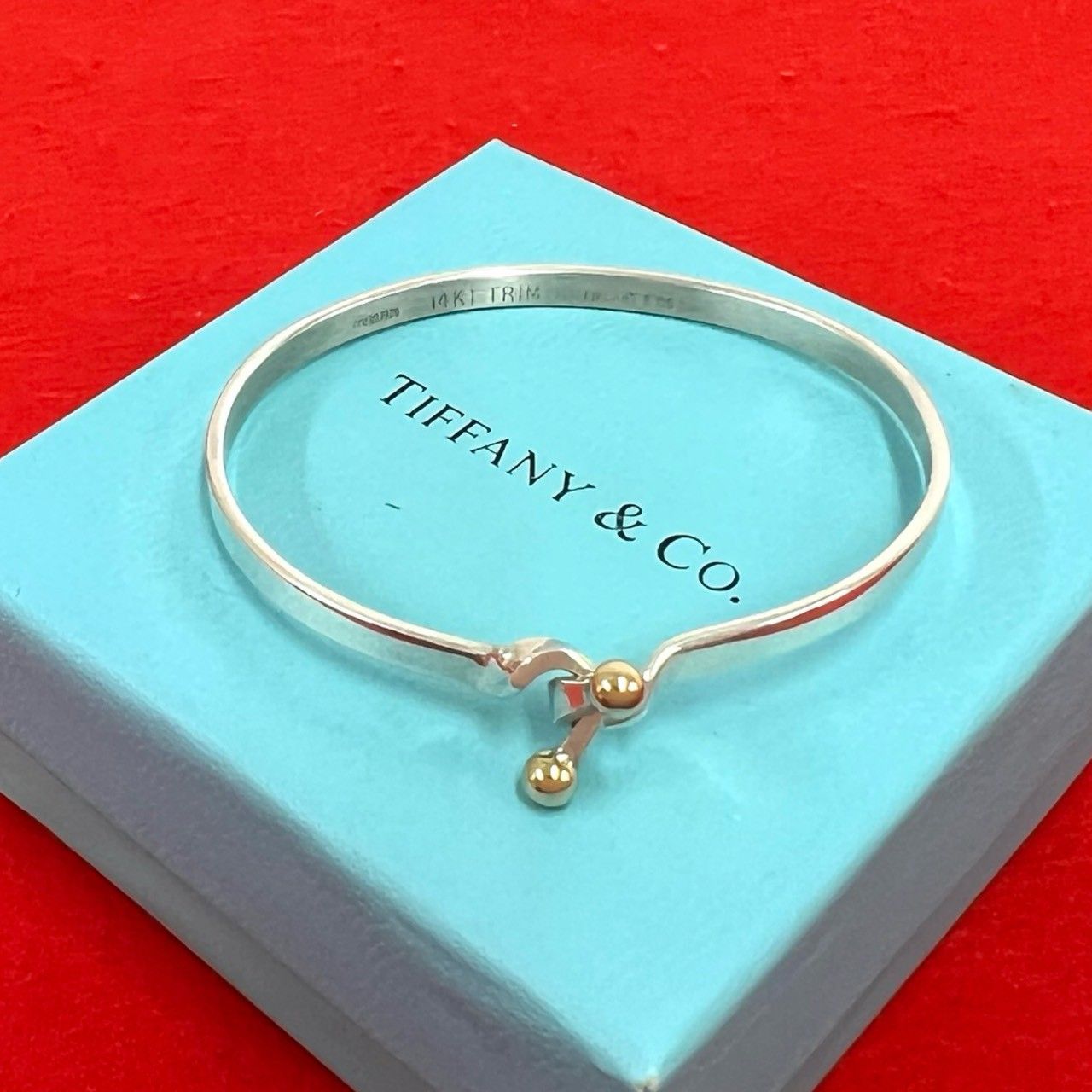 極 美品 TIFFANY&Co. ティファニー ダブルフック バングル シルバー925