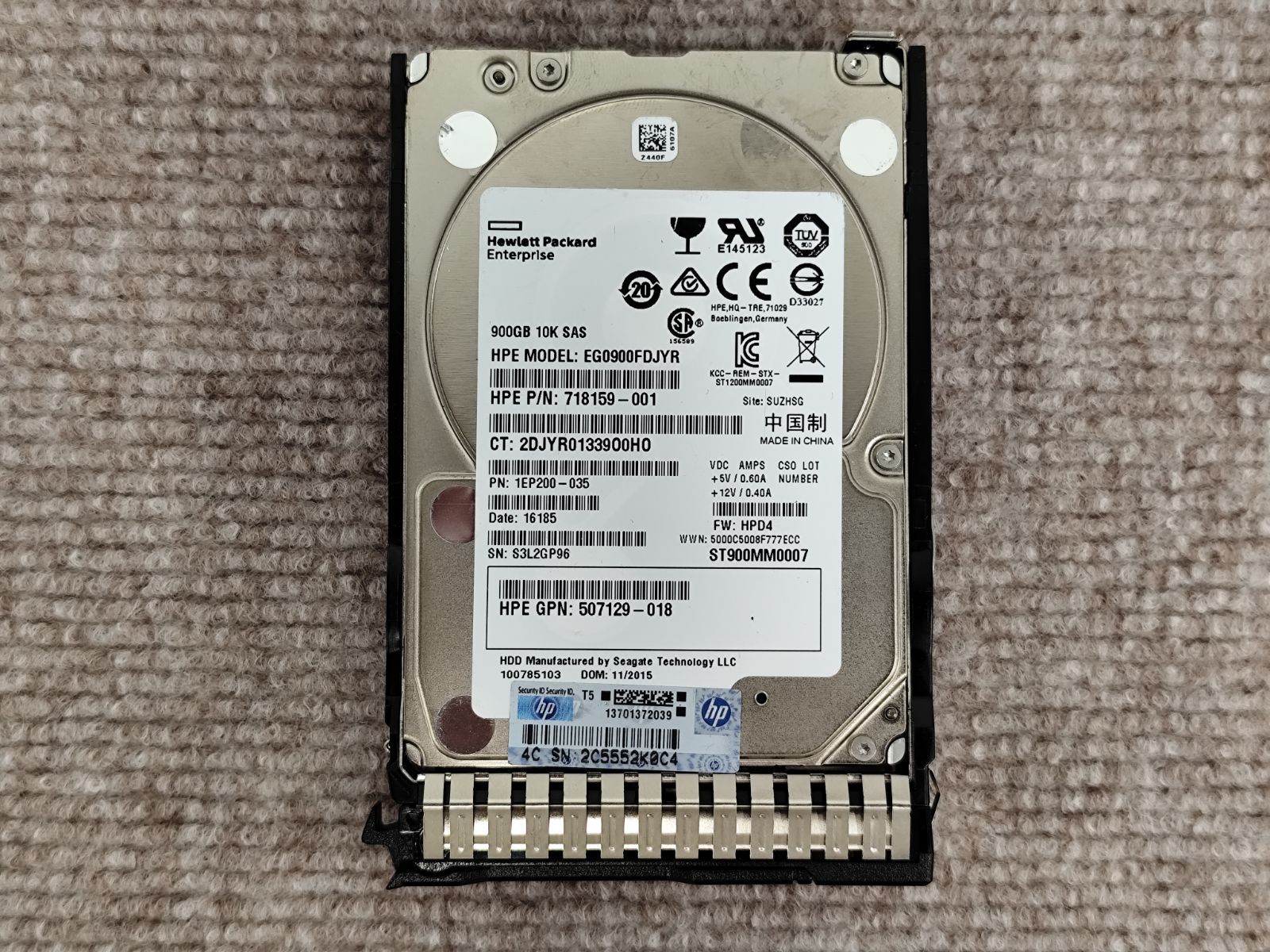 HP 900GB SAS HDD 6G 10K 507129-018 中古 - メルカリ