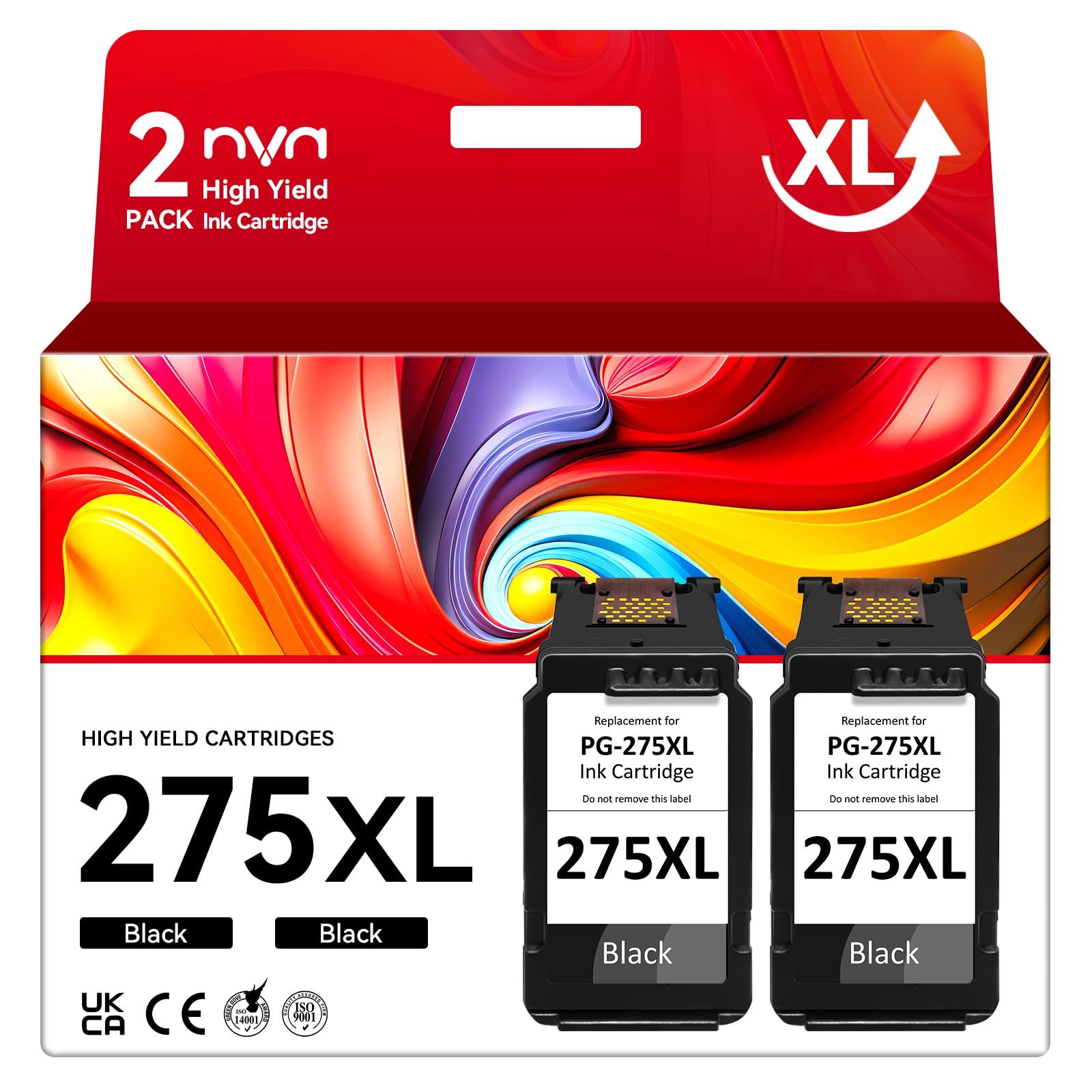 NVN PG-275 ブラックインクカートリッジ Canon 275 ブラックインク 275XL対応 Canonプリンター用 Canon TS3722 TR4700 TR4720 TR4722 TS3522 TS3720 TS3700プリン [275-2B。]