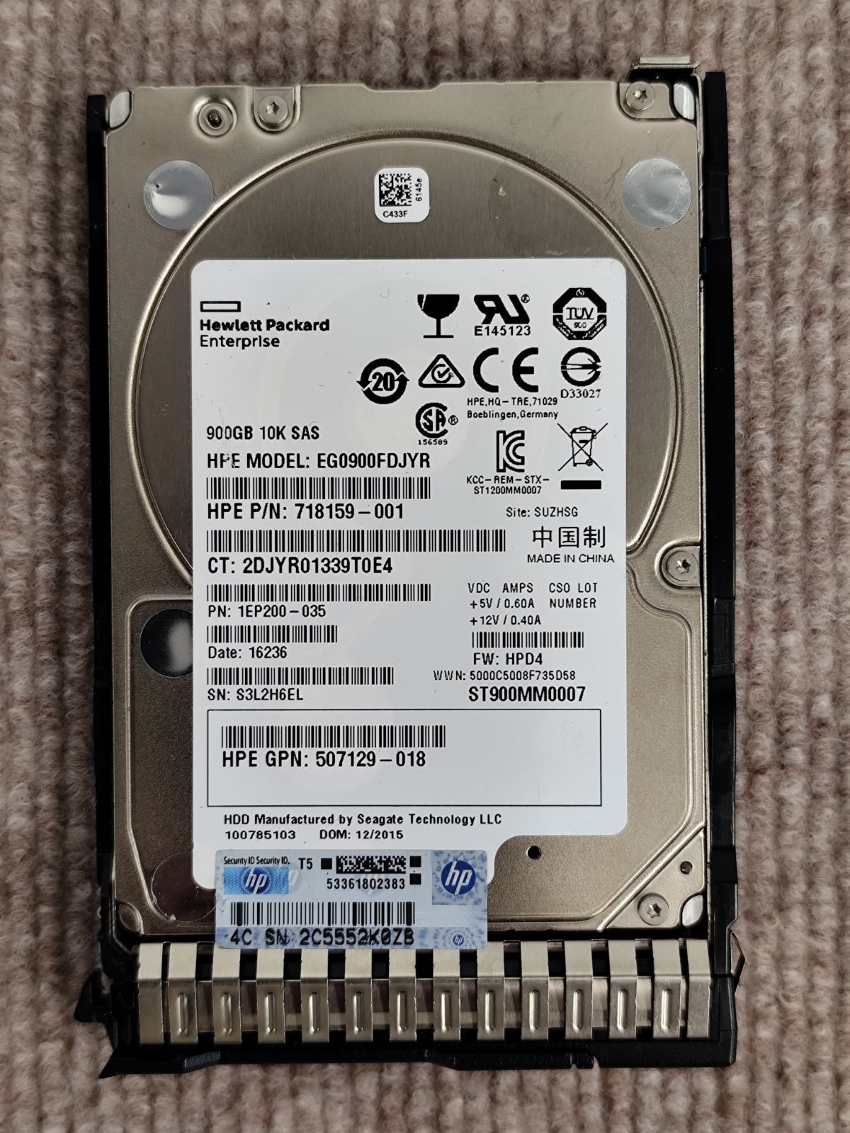 507129-018 900GB 6G 10K SAS 2.5 BZ2