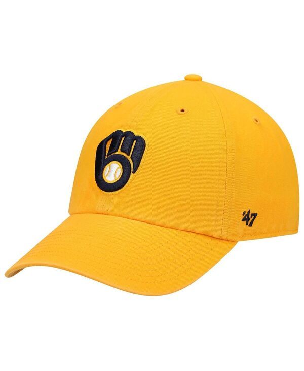 【送料無料】 47ブランド メンズ 帽子 アクセサリー Mens 47 Gold Milwaukee Brewers Clean Up Adjustable Hat Gold