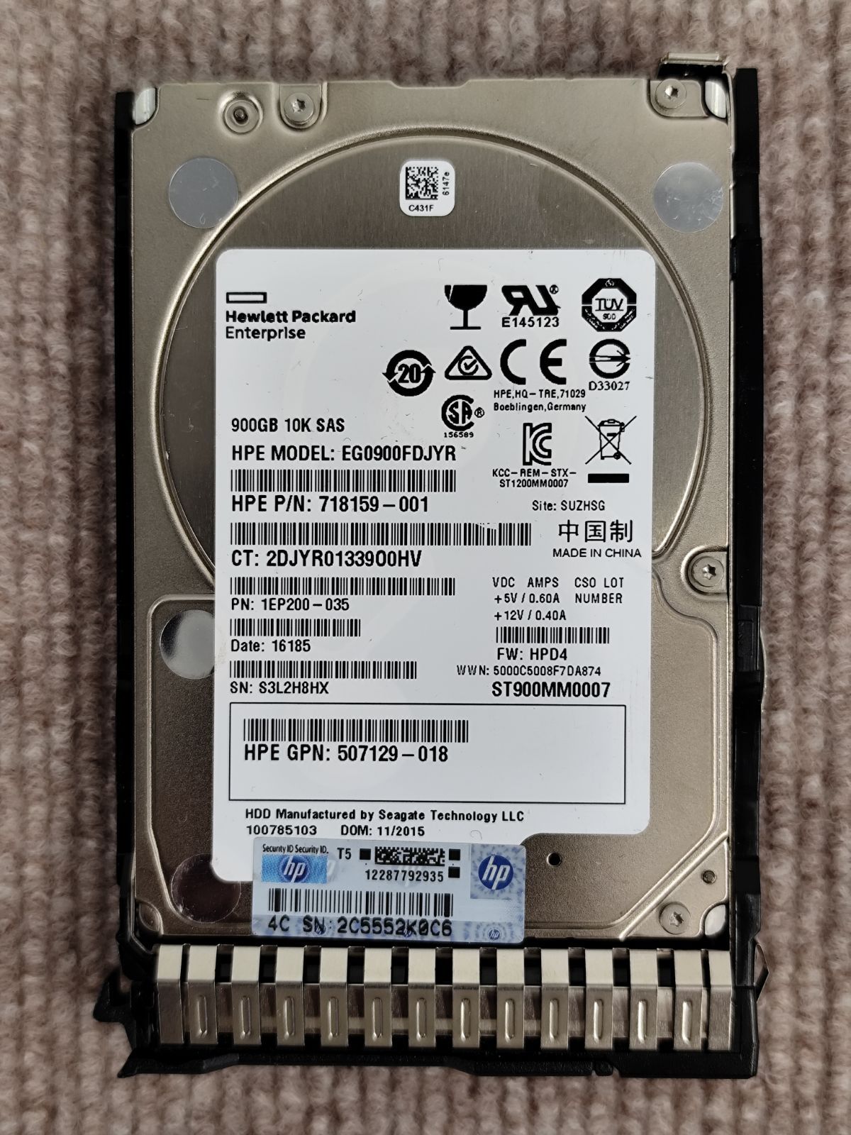 507129-018 900GB 6G 10K SAS 2.5 BZ3