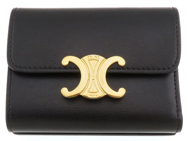 CELINE セリーヌ トリオンフ コンパクトウォレットウィズコイン カーフ