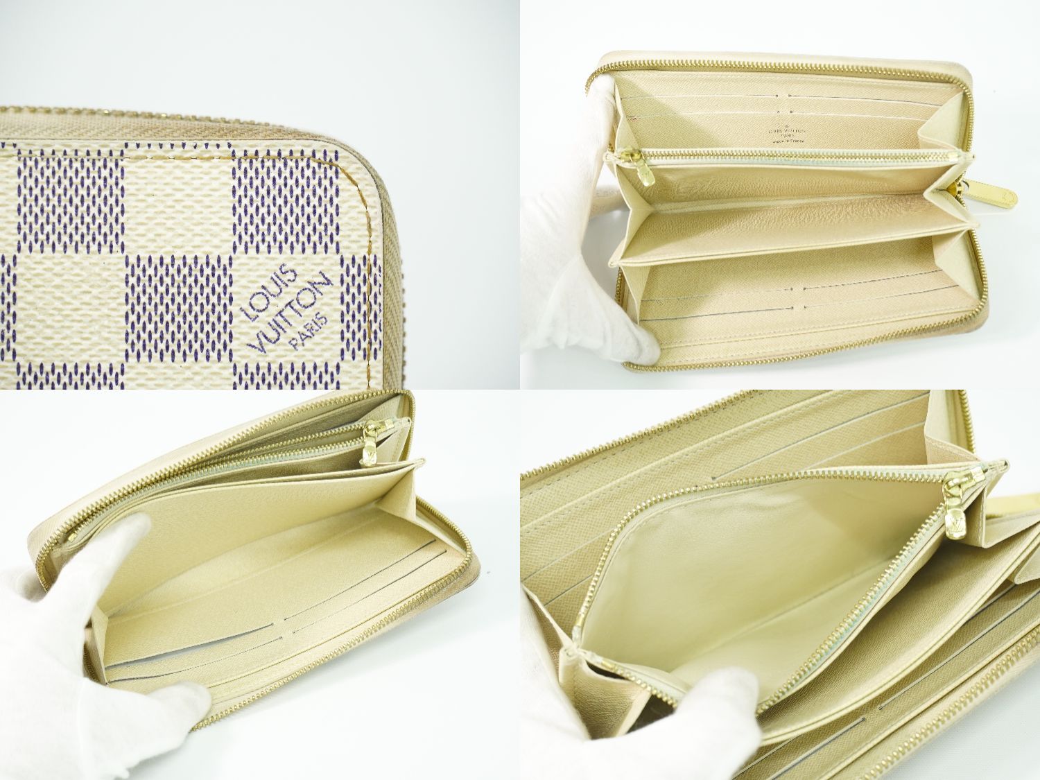 本物 ルイヴィトン LOUIS VUITTON LV 旧型 ジッピーウォレット ダミエ