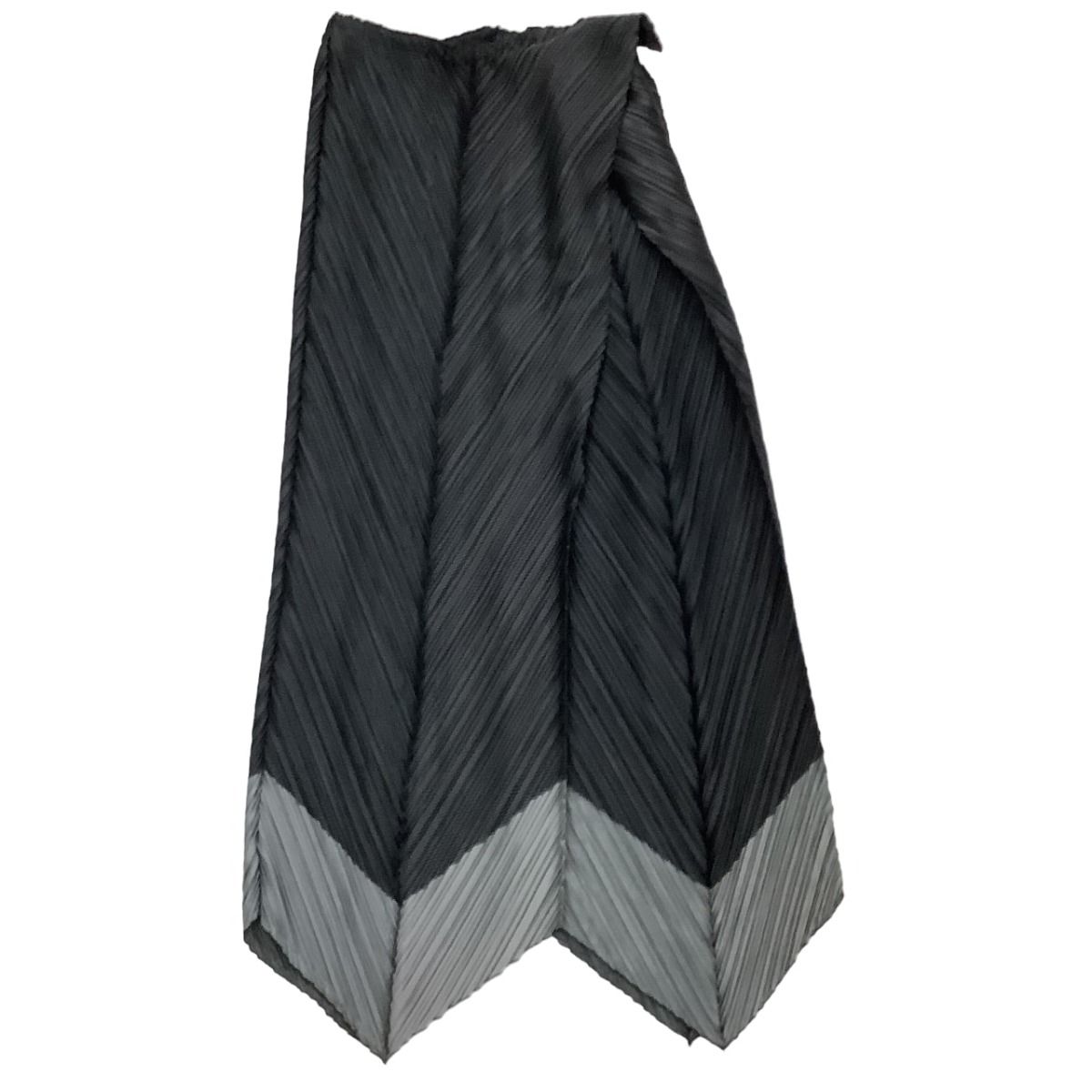♪♪ISSEY MIYAKE FETE A.POC イッセイミヤケ 変形 プリーツ スカート　SIZE 2 IF72FG219 ブラック×グレー 26,455円