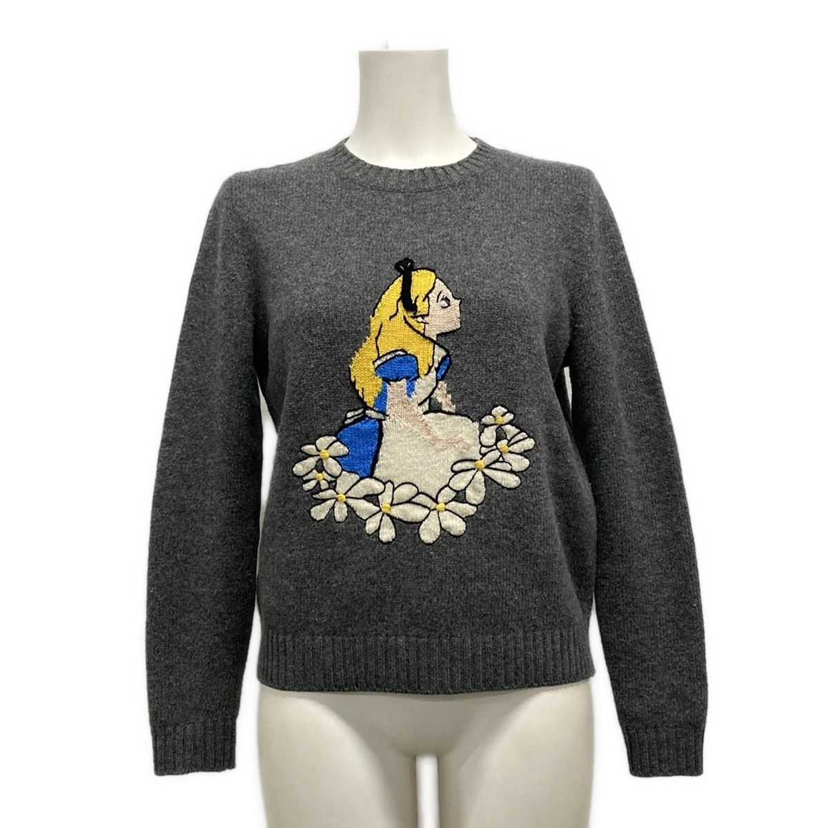 miumiu(ミュウミュウ) 長袖セーター サイズ38 S レディース美品 グレー×イエロー×マルチ Disney ウール
