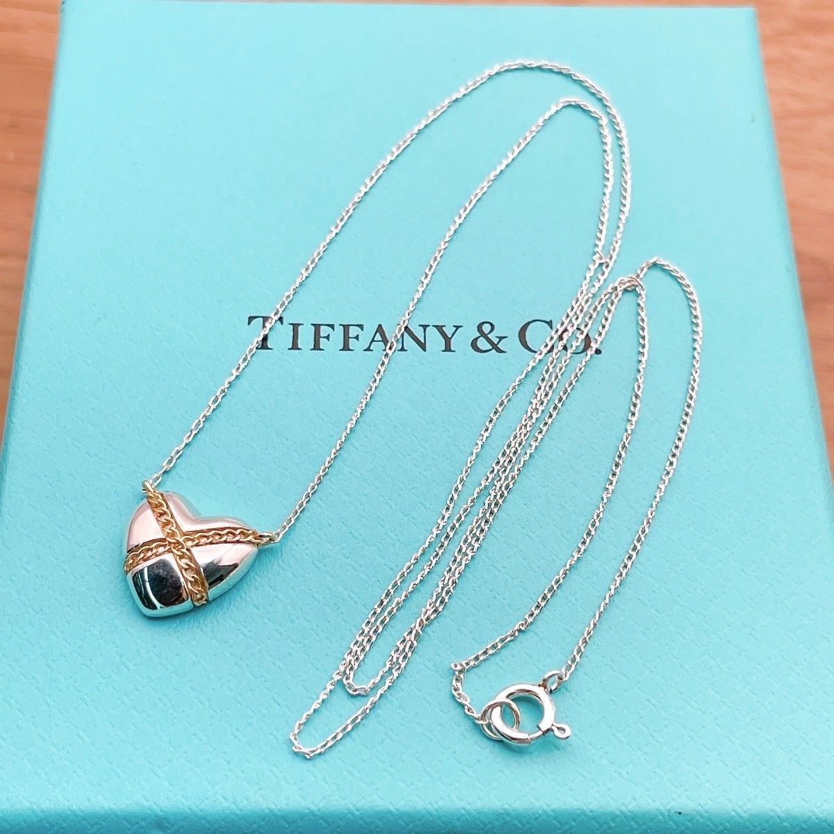 ◇ティファニー◇新品仕上済 Tiffany&Co. チェーン クロス ハート ネックレス ペンダント Ag925 シルバー Au750 ゴールド ブランド 3.65g ◇ティファニー◇新品仕上済 Tiffany&Co. チェーン クロス ハート ネックレス ペンダント Ag925 シルバー Au750 ゴールド ブランド 3.65g