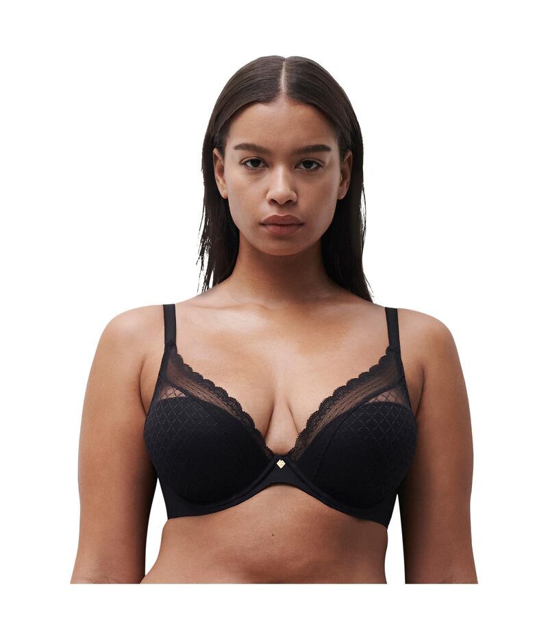 シャントル レディース アンダーウェア ブラジャー Tシャツ Chantelle Norah Chic Plunge TShirt Bra Black ブラック