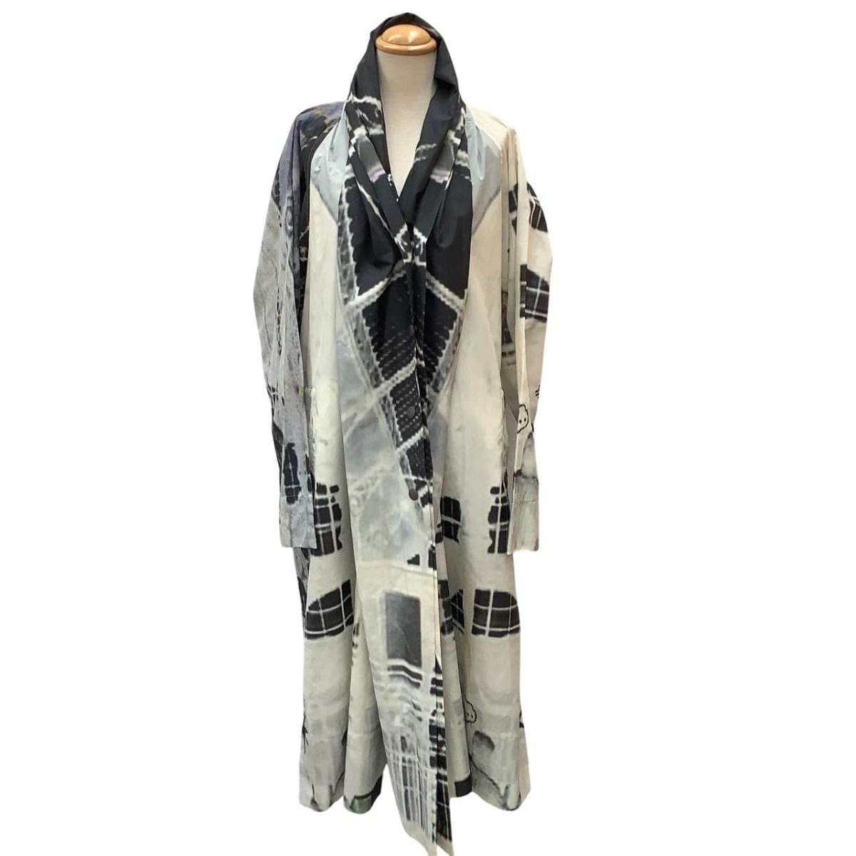♪♪ISSEY MIYAKE イッセイミヤケ 激レア 希少 変形 ロング コート SIZE 2 総柄 IM73FA517 グレー