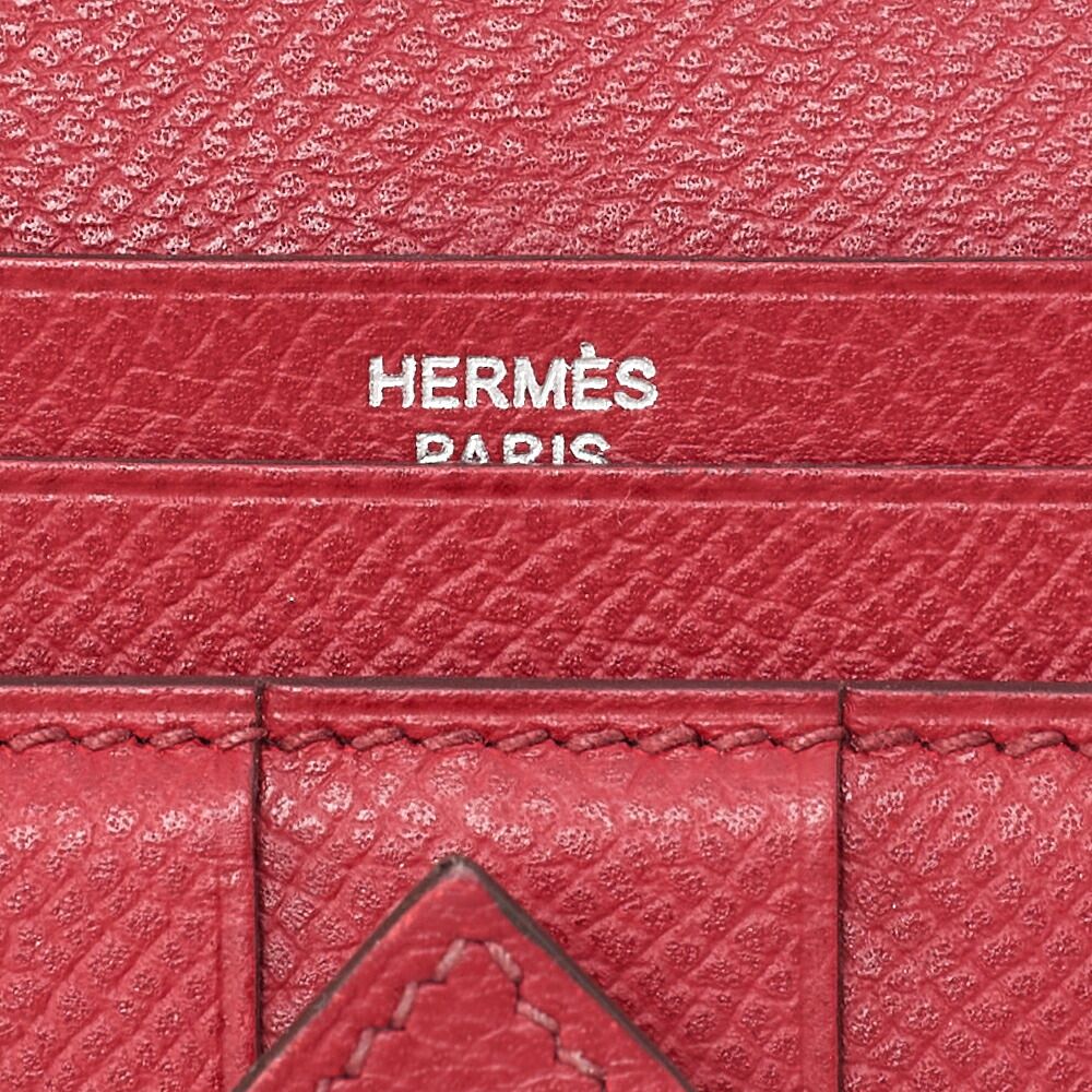 HERMES エルメス ベアンスフレ エプソン 二つ折り長財布 ハバナ 