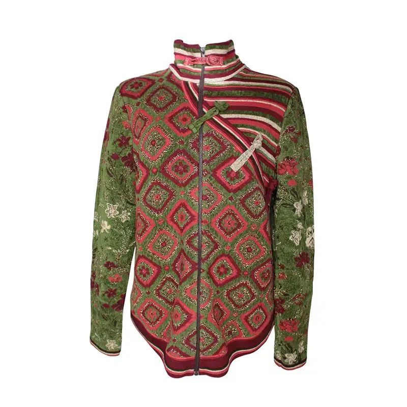 KENZO デフィレ メタリック マルチカラー ニット ジップアップ ジャケット 55