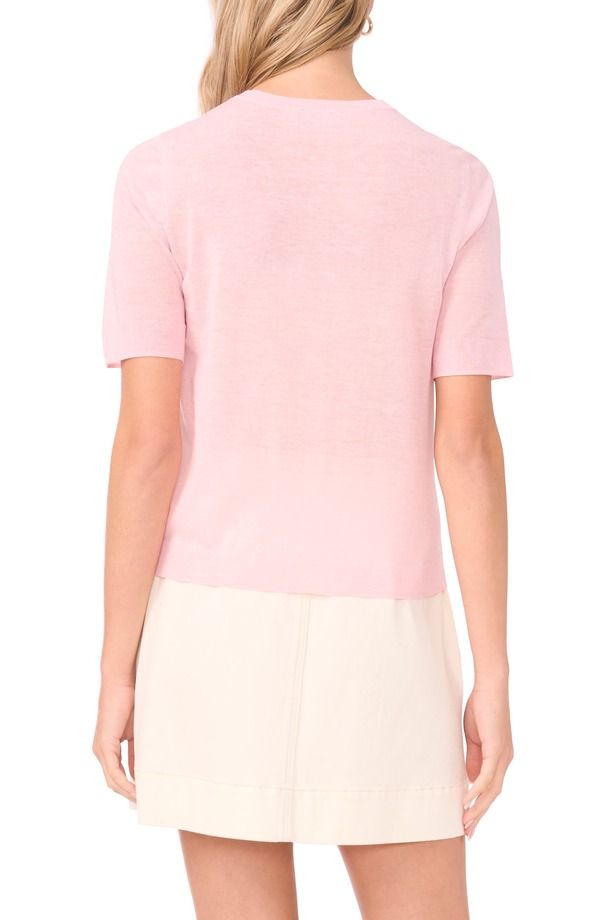 ヴィンスカムート レディース アウター パーカー・スウェット シアー カーディガン Vince Camuto Sheer Short Sleeve Cardigan Baby Pink ピンク