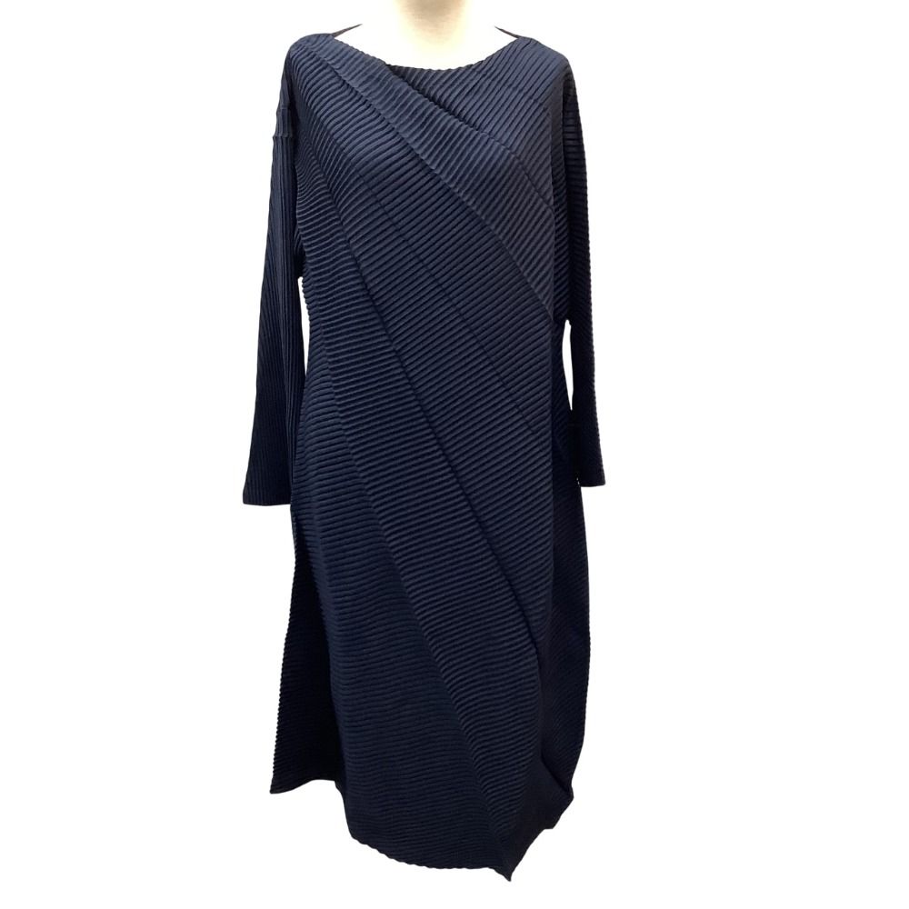 ♪♪ISSEY MIYAKE イッセイミヤケ タグ付き 未使用 変形 プリーツ ワンピース SIZE 2 IM91FH154 ネイビー