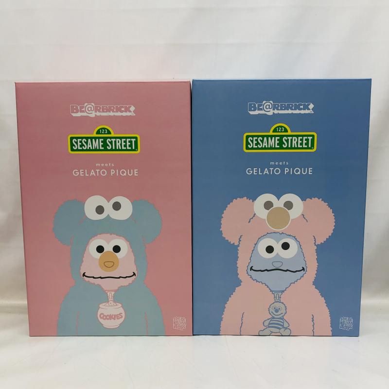 【中古】未開封)2点セット エルモ クッキーモンスター BE@RBRICK SESAME STREET meets GELATO PIQUE 400％ ジェラートピケ ベアブリック セサミストリート[22]
