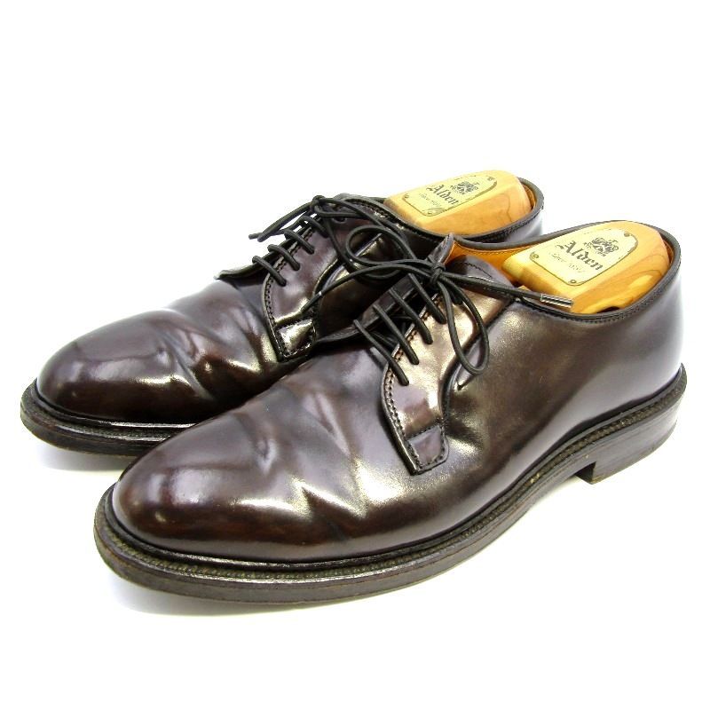 Alden オールデン US8E 26cm プレーントゥ 9901 シェルコードバン Eワイズオーダー バリーラスト ホーウィン 短靴 ブラック 黒 35005638
