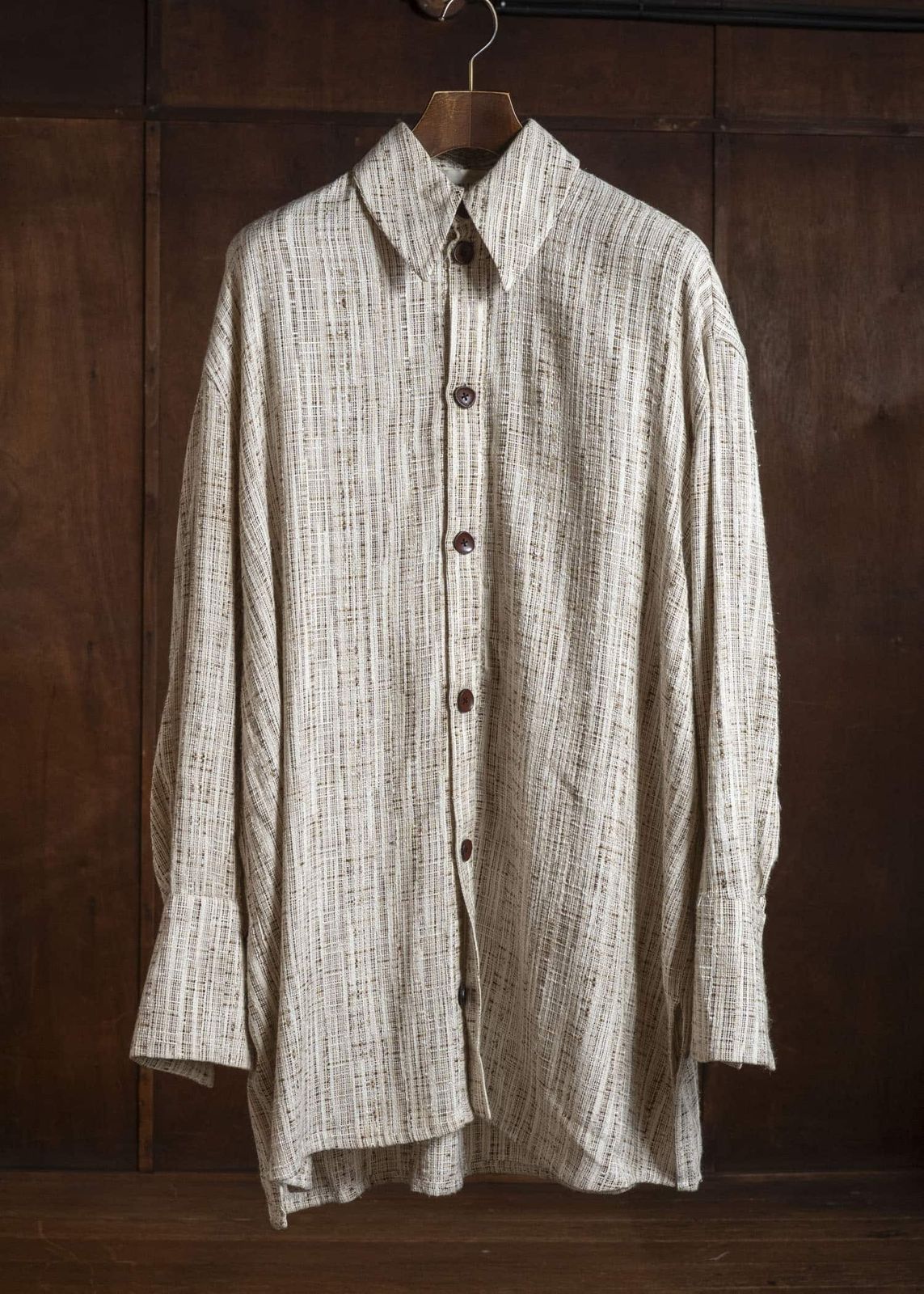 Peng Tai ペンタイ シルクロングシャツ 長袖シャツ XS 中古