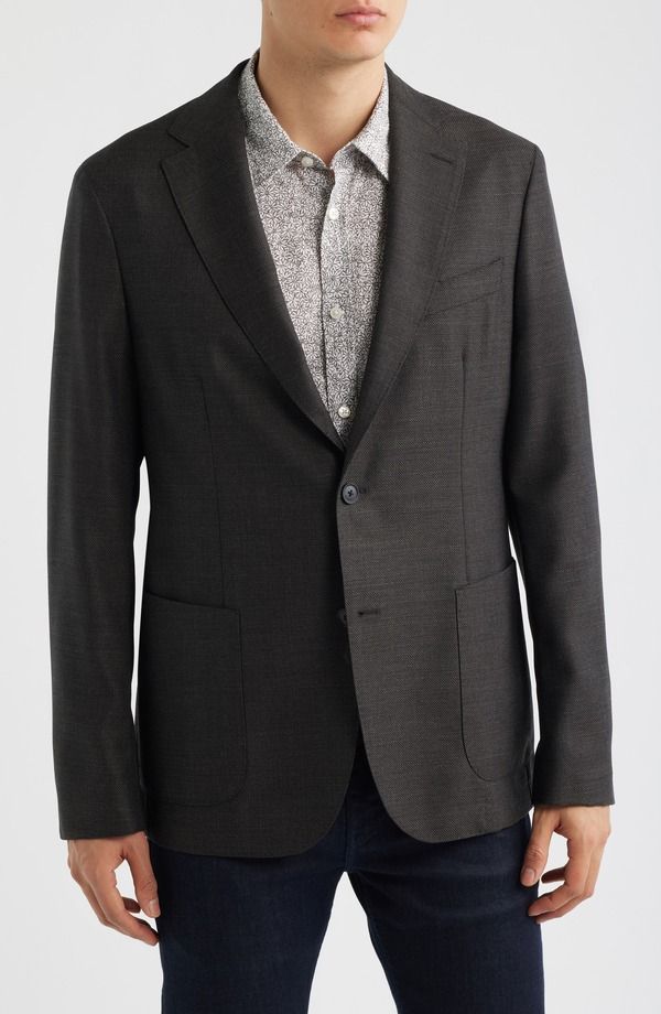 ボス メンズ アウター ジャケット・ブルゾン スリムフィット ウール コート BOSS Hanry Slim Fit Brown Slub Virgin Wool Sport Coat Dark Brown ブラウン