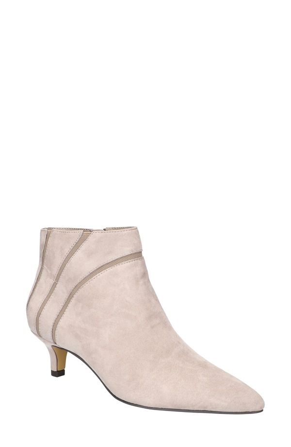 ベラヴィータ レディース シューズ ブーツ・レインブーツ ヒール Bella Vita Faraday Pointed Toe Kitten Heel Bootie Stone Kidsuede Leather ストーン