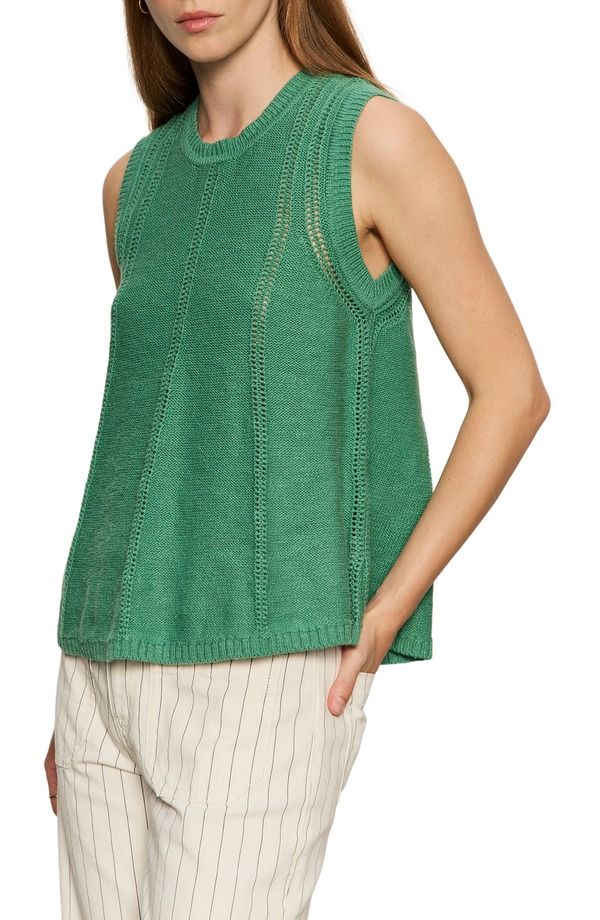 サンクチュアリー レディース アウター パーカー・スウェット ノースリーブ ニット Sanctuary Easy Pointelle Knit Sleeveless Top Green Juice グリーン サンクチュアリー レディース アウター パーカー・スウェット ノースリーブ ニット Sanctuary Easy Pointelle Knit Sleeveless Top Green Juice グリーン