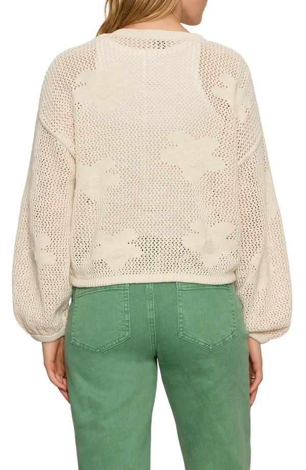 サンクチュアリー レディース アウター パーカー・スウェット セーター キャップ ケープ ニット Sanctuary Daily Escape Flower Knit Front Zip Sweater Collagen White ホワイト